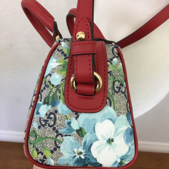 GUCCI-Mini GG Supreme Blooms Print Bag Crossbody NWT 100% Authentic - Picture 6 of 16